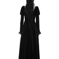 Gothic Velvet Puff Sleeve High Low Dress