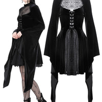 Spider Web Bell Slv Velvet Dress