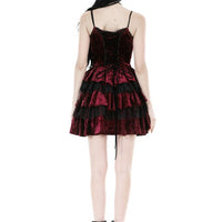 Black And Red Lace Frilly Dress
