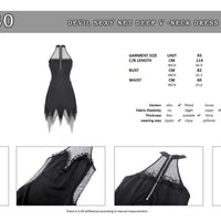 Devil Sexy Net Deep V-Neck Frill Dress