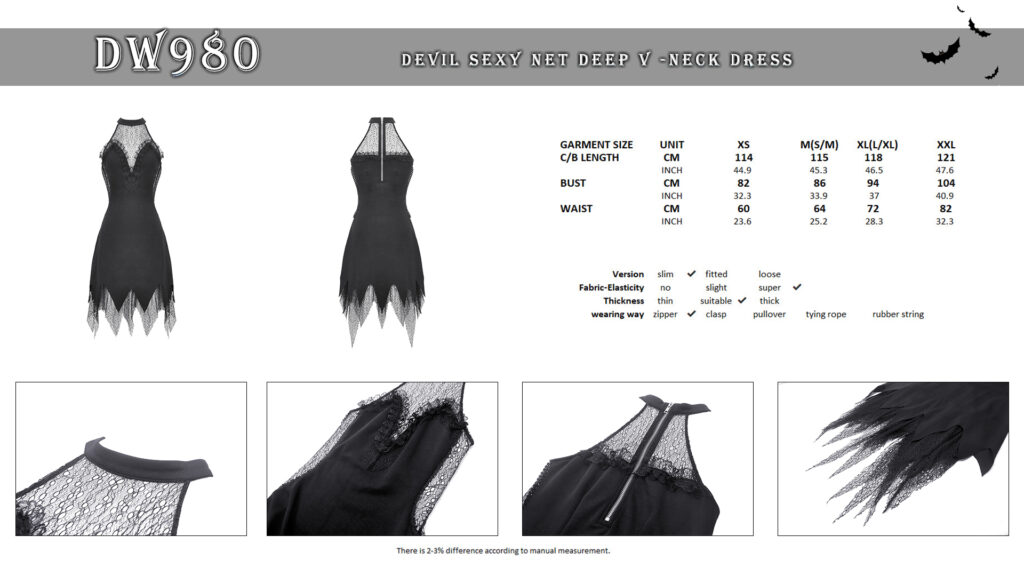 Devil Sexy Net Deep V-Neck Frill Dress