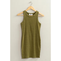 Acid Washed Ribbed Mini Dress