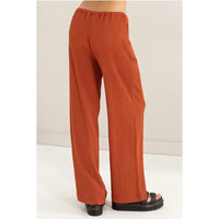 Crinkle Knit Wide Leg Drawstring Pants