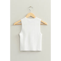 Ribbed Knit Cropped Tank Top