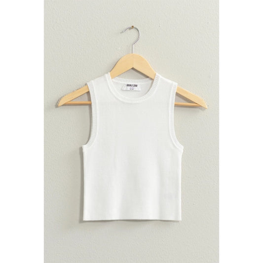 Ribbed Knit Cropped Tank Top