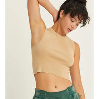 Ribbed Kint Cropped Tank Top