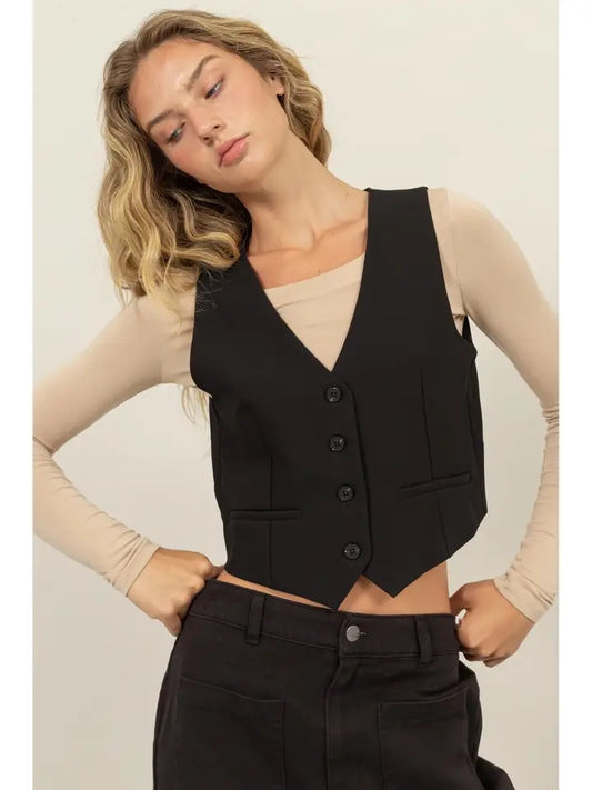 Tailored Button Down Vest