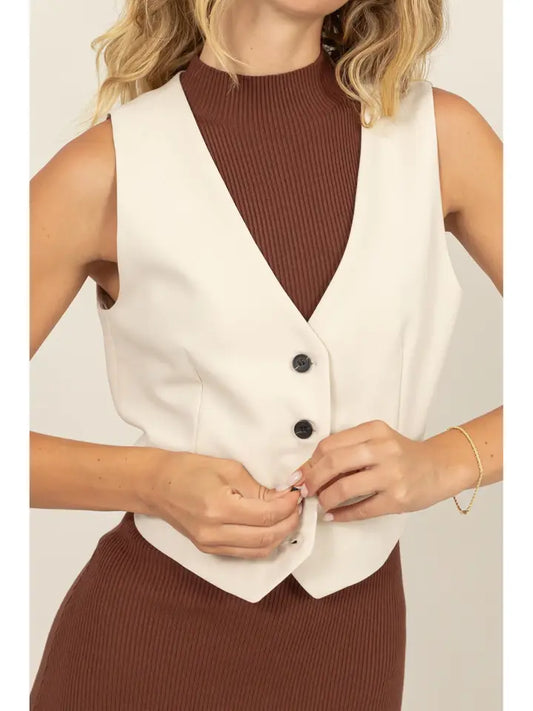 Tailored Button Down Vest