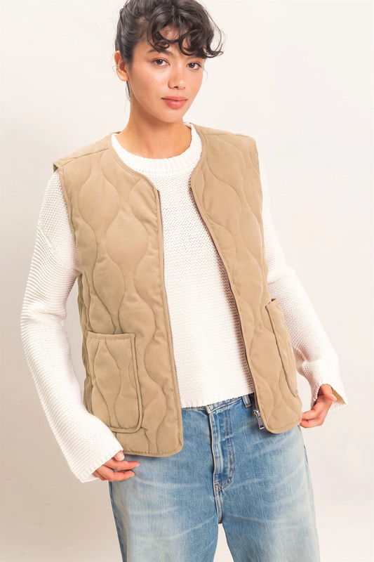 Quilted Vest With Pockets
