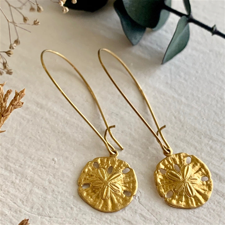 Neah Bay Sandollar Wire Earrings