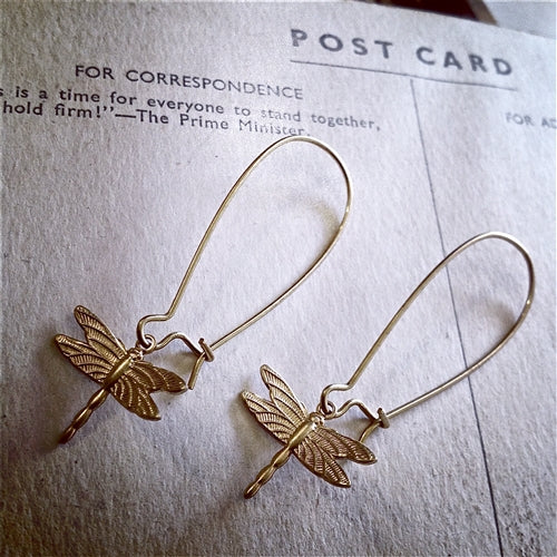 Kidney Wire Dragonfly Earrings