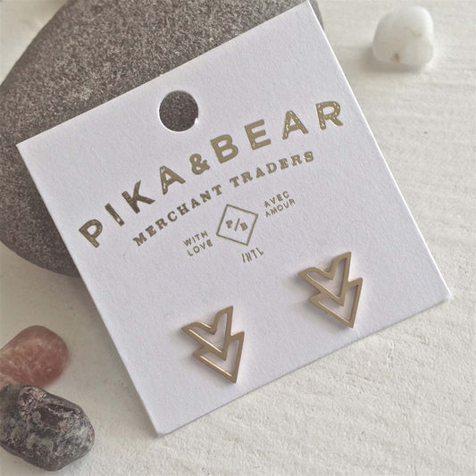 Ike Double V Chevron Earrings