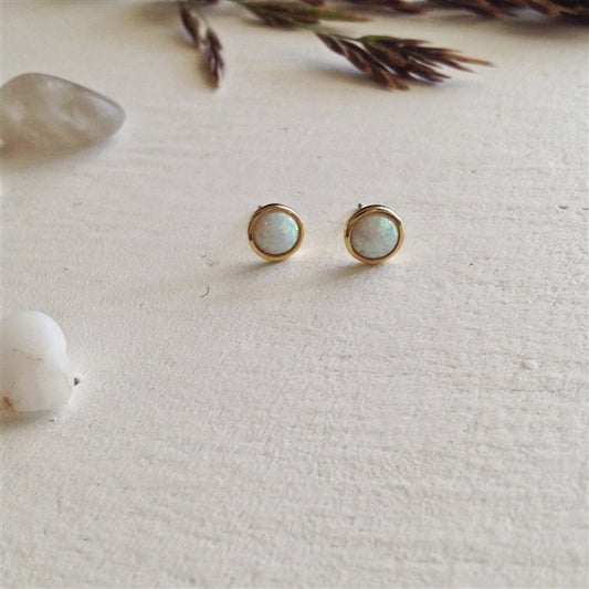 Ingred Opal Cabochons Vermeil Earrings