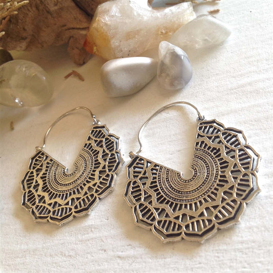 Venus Flower Earrings in Silver