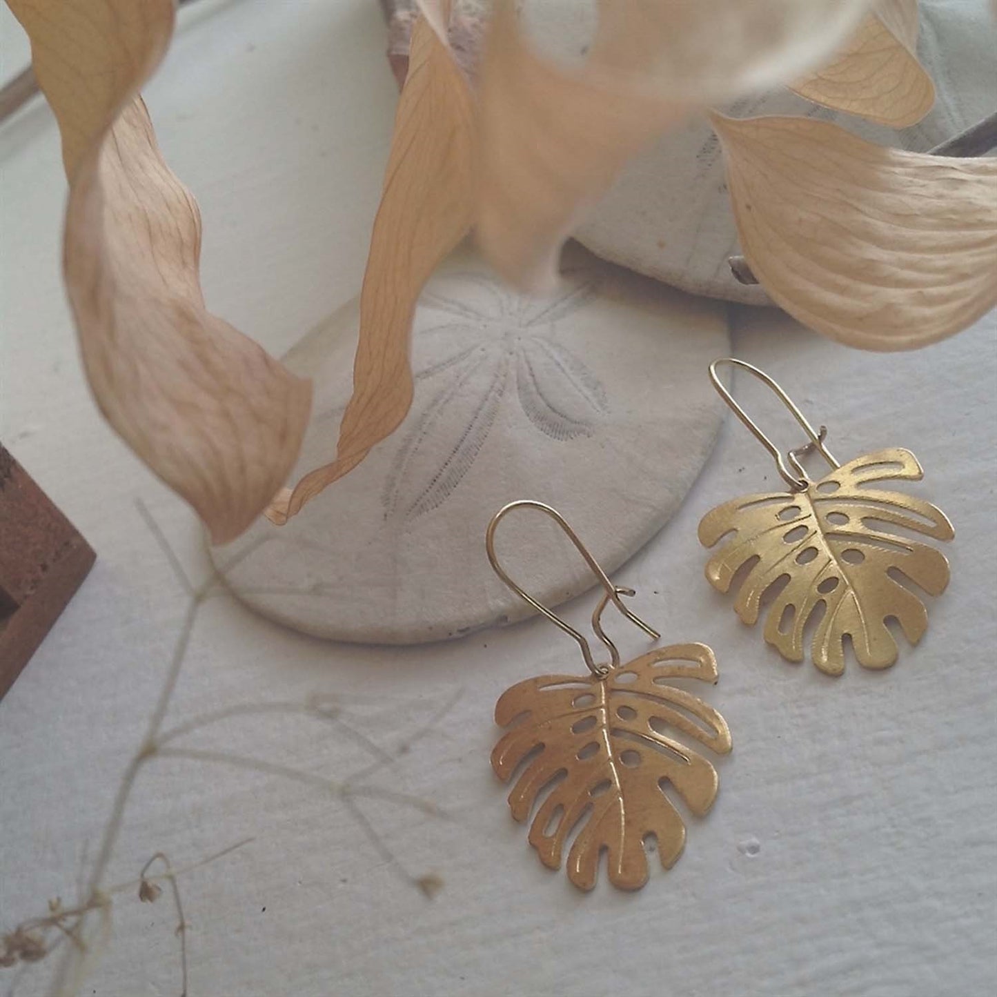 Khasi Brass Feuille de Monstera Laiton Brut