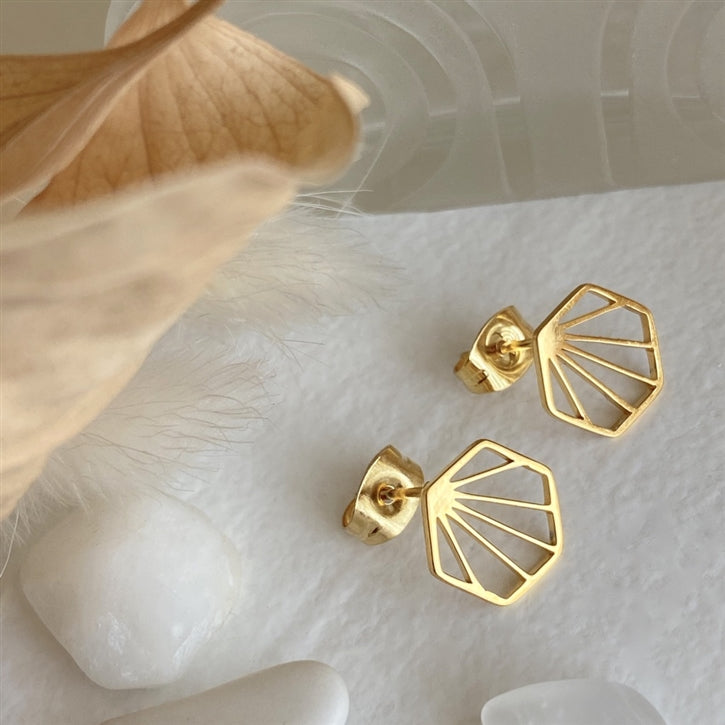 Metropolis Hezagon Stud Earrings