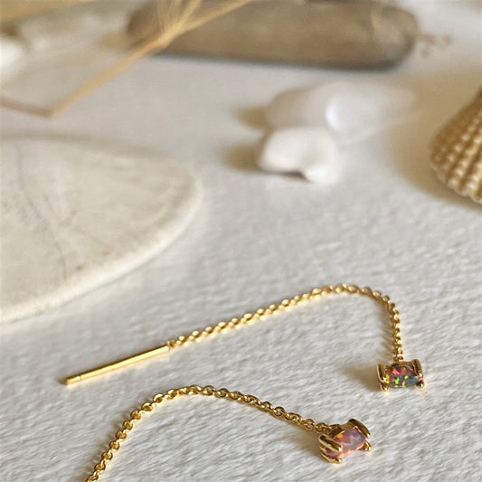 Chalinus Opal Threader Earrings