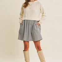 Easy Coffee Date Twofer Mini Sweater Dress