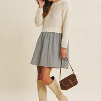 Easy Coffee Date Twofer Mini Sweater Dress
