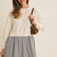 Easy Coffee Date Twofer Mini Sweater Dress