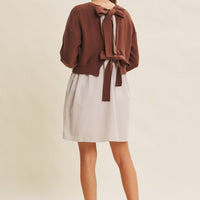 Easy Coffee Date Twofer Mini Sweater Dress