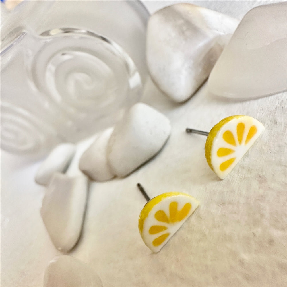 Limao Porcelain Lemon Slice Earrings
