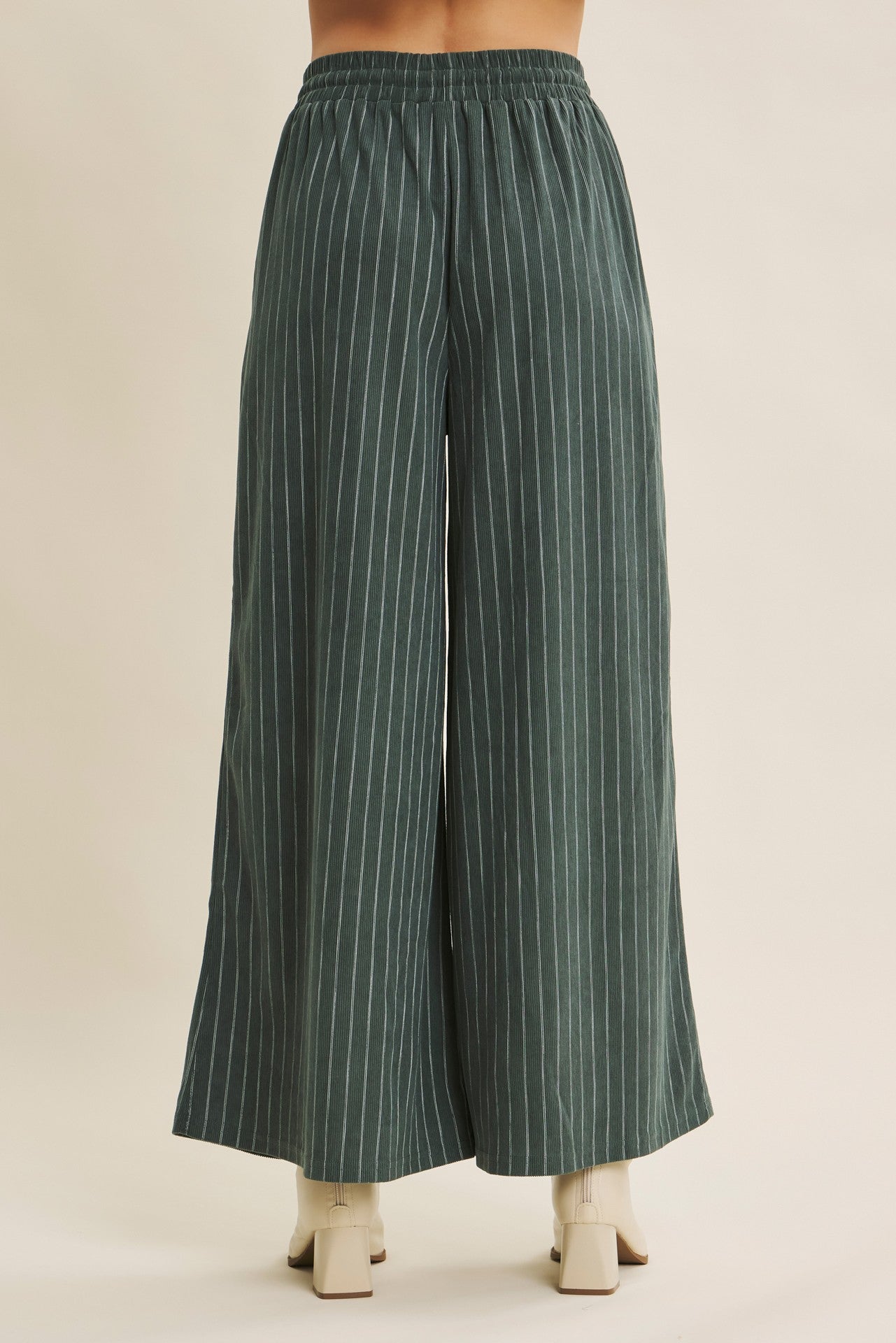 Endlessly Wearable Striped Corduroy Wide-leg