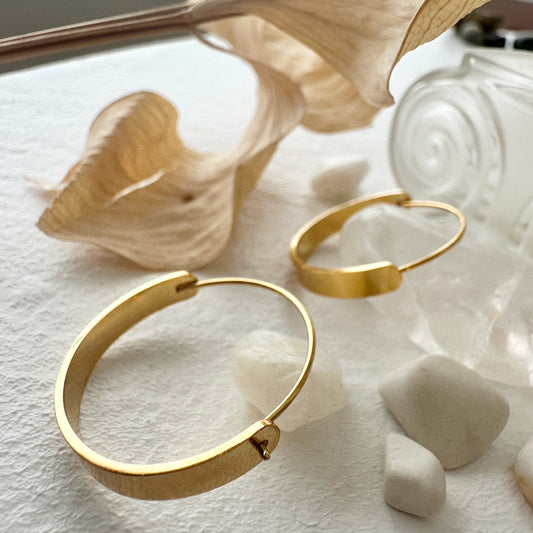 Torus Contempory Hoop Earrings Gold