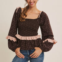 Wear-anywhere Floral Smocked Blouse