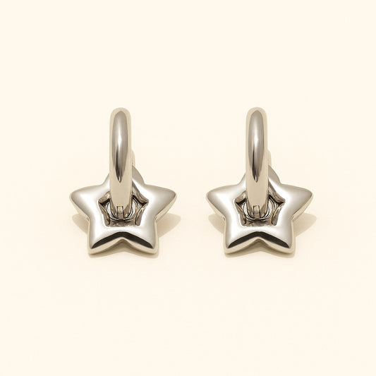 Centauri Star Charm Hugger Hoop Earrings