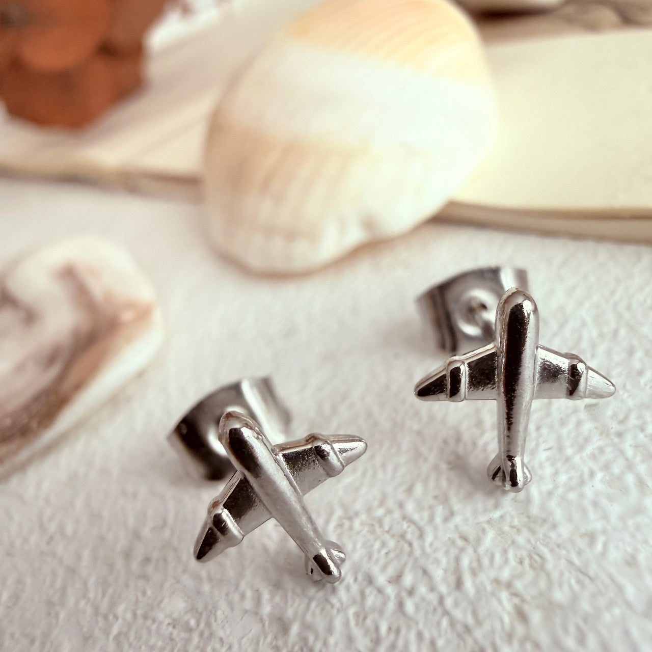 "Jet Set" Airplane Stud Earrings