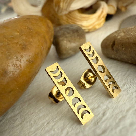 Synodic Moon Phase Stud Earring