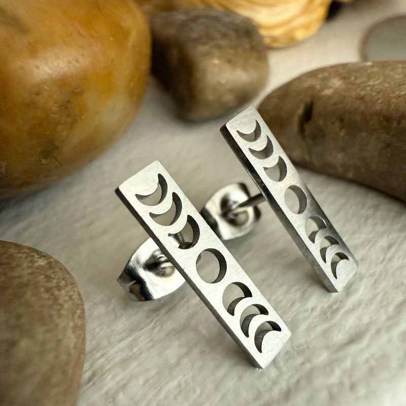 Synodic Moon Phase Stud Earring