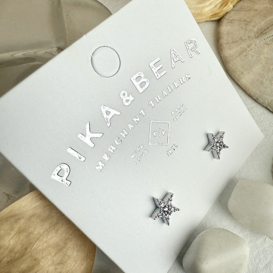 Twinkle Mini Star Stud Earrings Silver