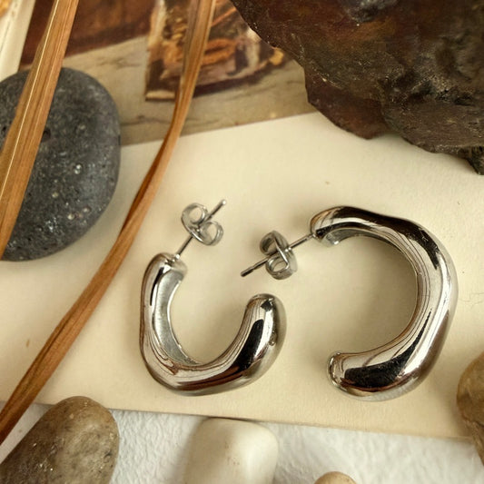 Aboro Textured Hoop Earrings