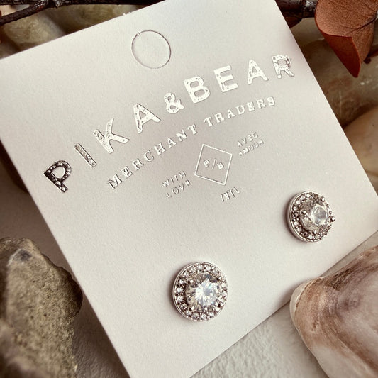 "Anya" Round Rhinestone Stud Earrings