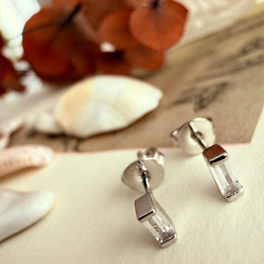 Carroll" Baguette Crystal Stud Earrings