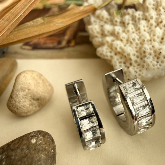 Evert Baguette Hoop Earrings