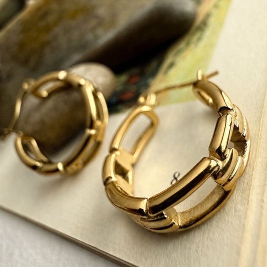 Fenrir Chain Link Hoop Earrings