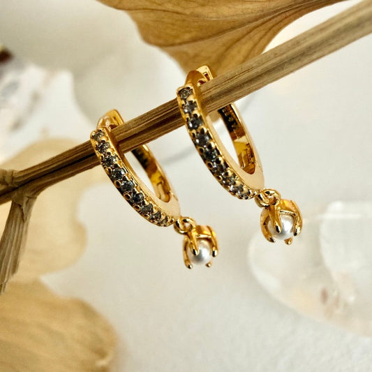 Lucia Rhinestone Hoop Earrings