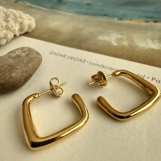 "Miro" Oblique Hoop Earrings