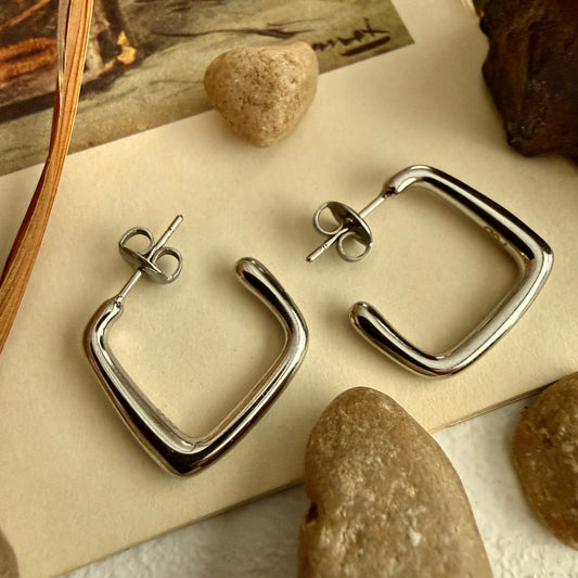 "Miro" Oblique Hoop Earrings