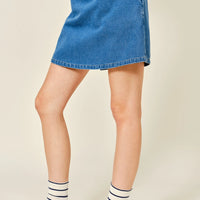 Denim Wrap Mini Skort