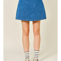 Denim Wrap Mini Skort