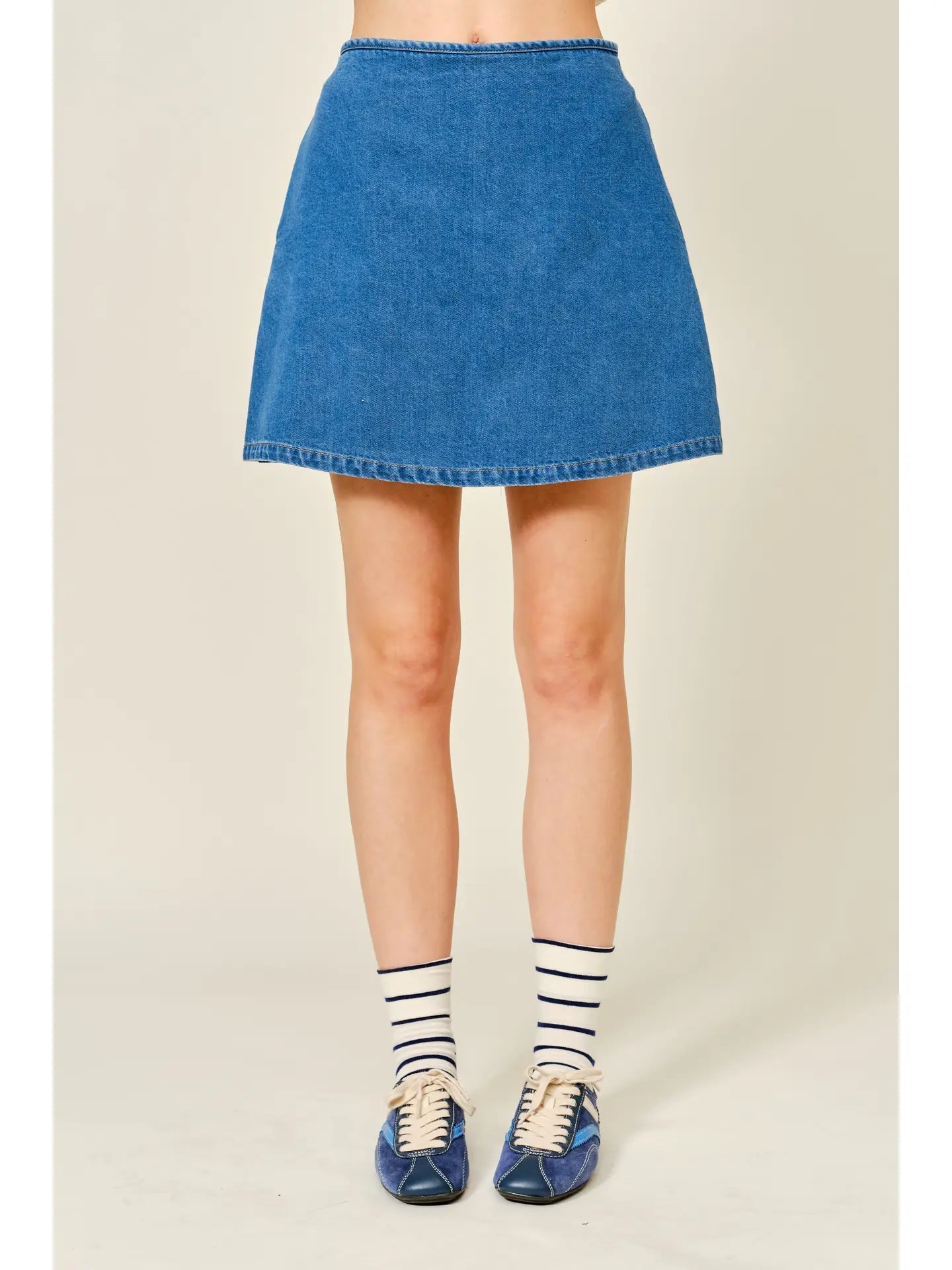 Denim Wrap Mini Skort
