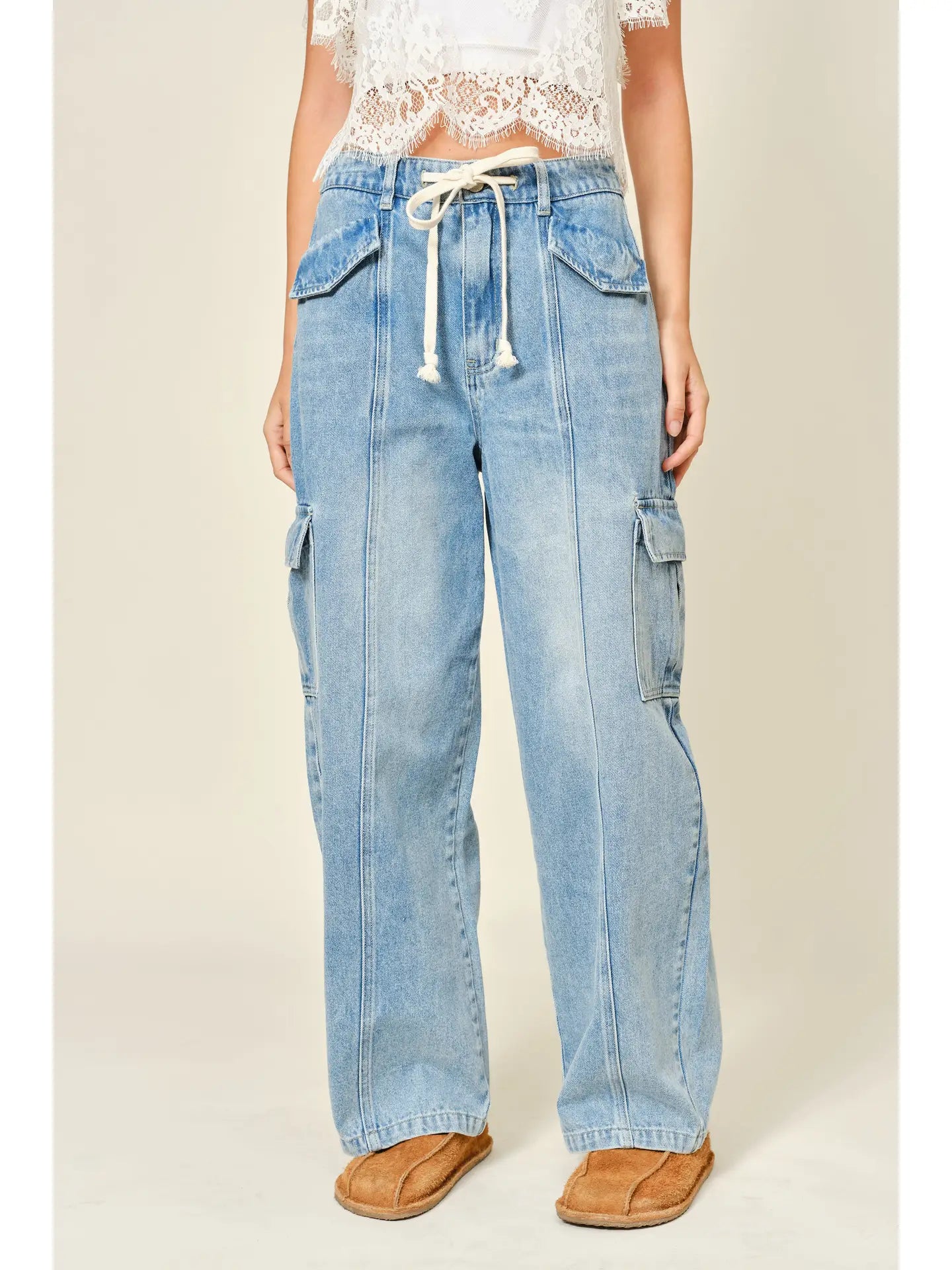 Cargo Semi Baggy Barrel Jeans
