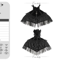 Black Feather Velvet Cape