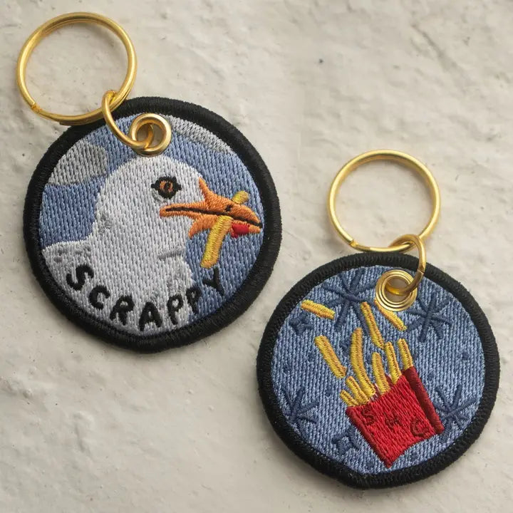 Scrappy Seagull - Embroidered Keychain