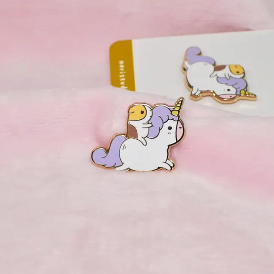 18K Gold Plated Guinea Pig And Unicorn Pin