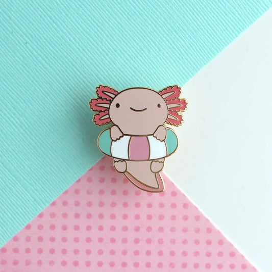 Axolotl In A Floatie Enamel Pin